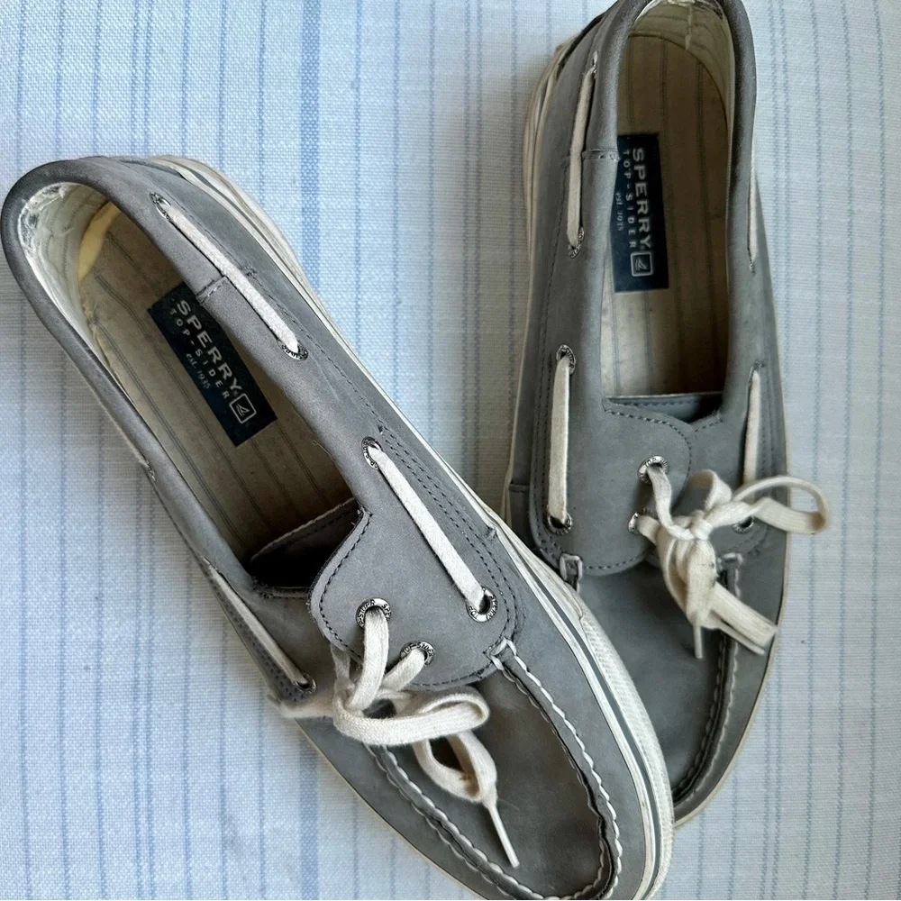 Sperry Men's Gray Leather Boat Shoes